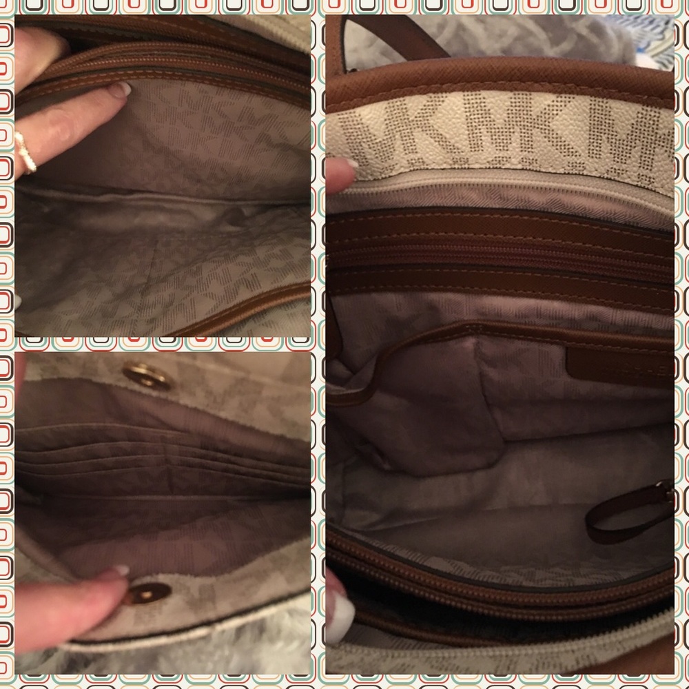 Michael Kors Vanilla & Brown purse. - Picture 3 of 4